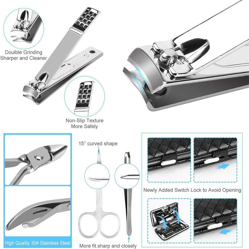 19 In 1 Professional Nail Clippers Pedicure Kit, Manicure Tool Kit Manicure Set, Stainless Steel Manicure Tools