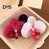 Bow Orchid Flower Decor Hair Claw Faux Pearl Inlaid Flower Hair Grip Secure Hold Back Head Hair Claw Hair Accessories