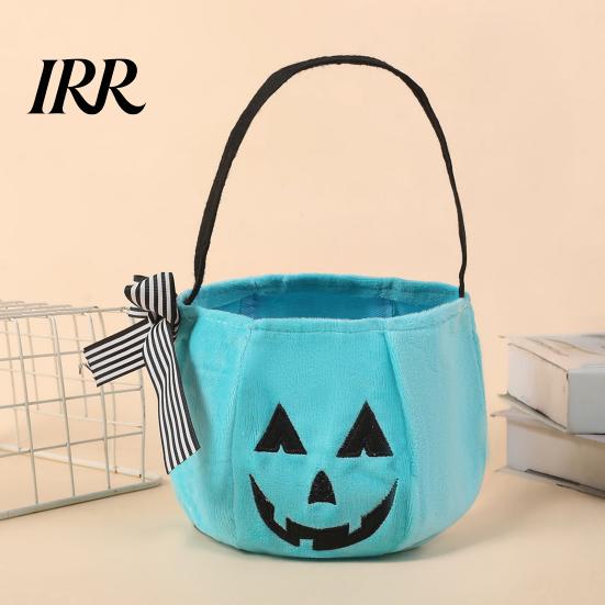 Porta caramelle ricamato Sacca zucca di Halloween per bambini, Borsa per dolcetto o scherzetto Decorazione festiva con manico, Secchiello riutilizzabile per snack Bomboniere per feste