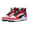 Rebound V6 Mid Top Children's Basketball Shoes White Red Black Teenagers 393831-03