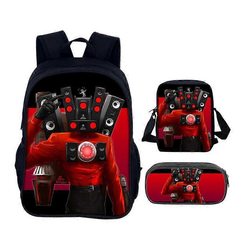 Toilet Man Primary and Secondary School Students' Three-piece Backpack Set 22