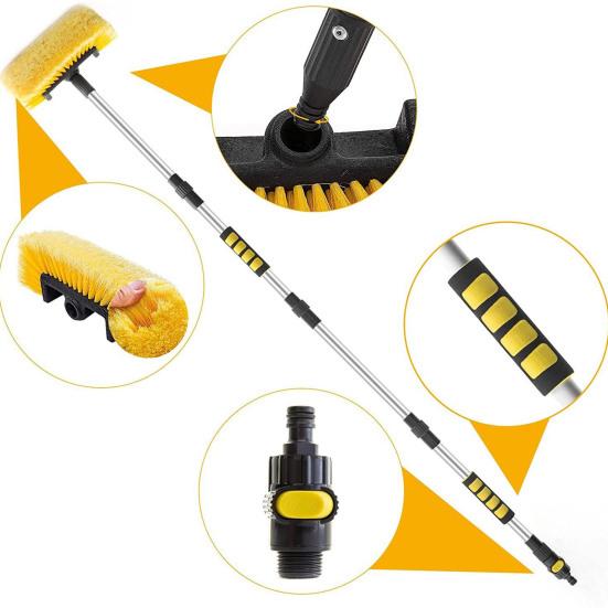 Car Cleaning Brush with Detachable Handle Soft Bristles Design Tight Connection On/Off Switch Scratch-Free Car Vehicle Cleaning Brush