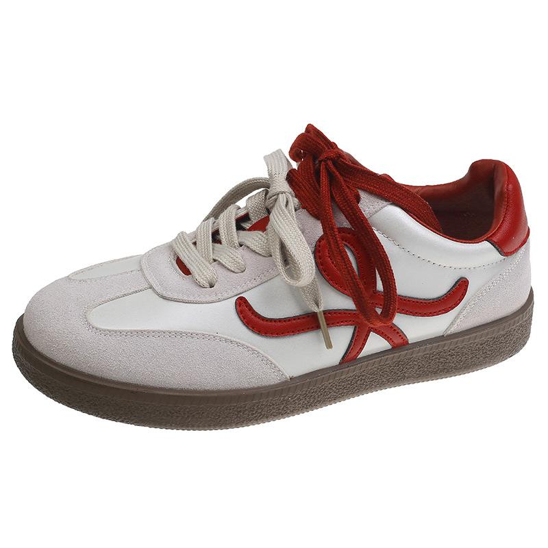 Flat low board shoes women's 2025 autumn new non-slip casual single shoes lace-up non-slip versatile German training shoes