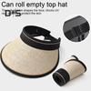 Women Outdoor Hat Widened Brim Face Protection Adjustable Buckle Anti-UV Block Sunlight Foldable Empty Top Gardening Travel Sun Cap