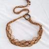 Cintura da Donna Intrecciata con Nappe, Fascia in Vita Intrecciata con Laccetto, Corda Larga Boho a Catena per Accessori Fascia Vita Vestito