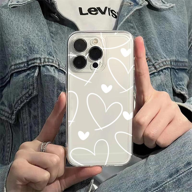 Heart Graphic Printed Transparent Phone Case for Xiaomi 14T Pro 12T 14 13 12 13T Pro 11 Lite 4G 5G Shockproof Soft TPU Cover