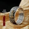Yin Taifei Retro Thailändischer Silberner Tierkreis Öffnungsbarer Ring mit Geburtsjahr Buddha Herz-Sutra - Unisex Schutzgottheiten Design
