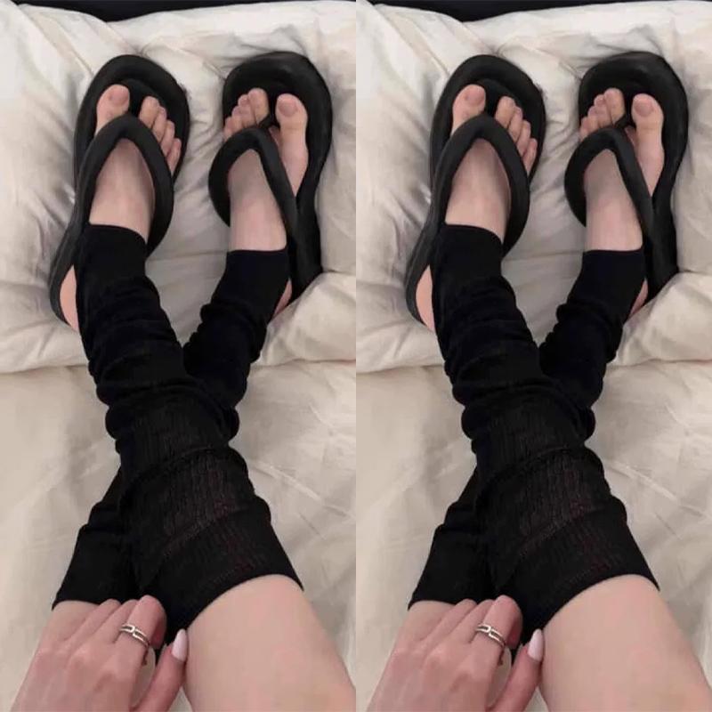 Frühling Sommer Einfache Lange Kniehohe Socken Koreanischer Ballett-Stil Wadenhohe Socken Sonnenschutz Zum Aufsetzen Auf Die Füße JK Strümpfe