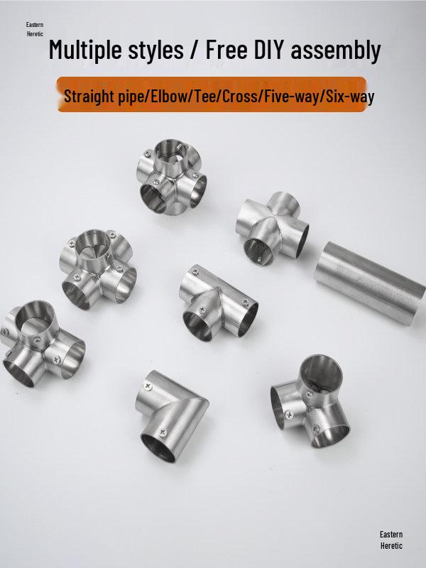 Stainless Steel Right Angle Elbow Union Tee Four-Way Pipe Fitting Combo
