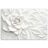 Canvas Print, White Blooming Rose Flower 3D