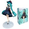 20cm Black Dress First Tone Anime Beautiful Girl Handmade Hatsune Cute Miku Figure Handmade PVC Model Decoration Birthday Gift