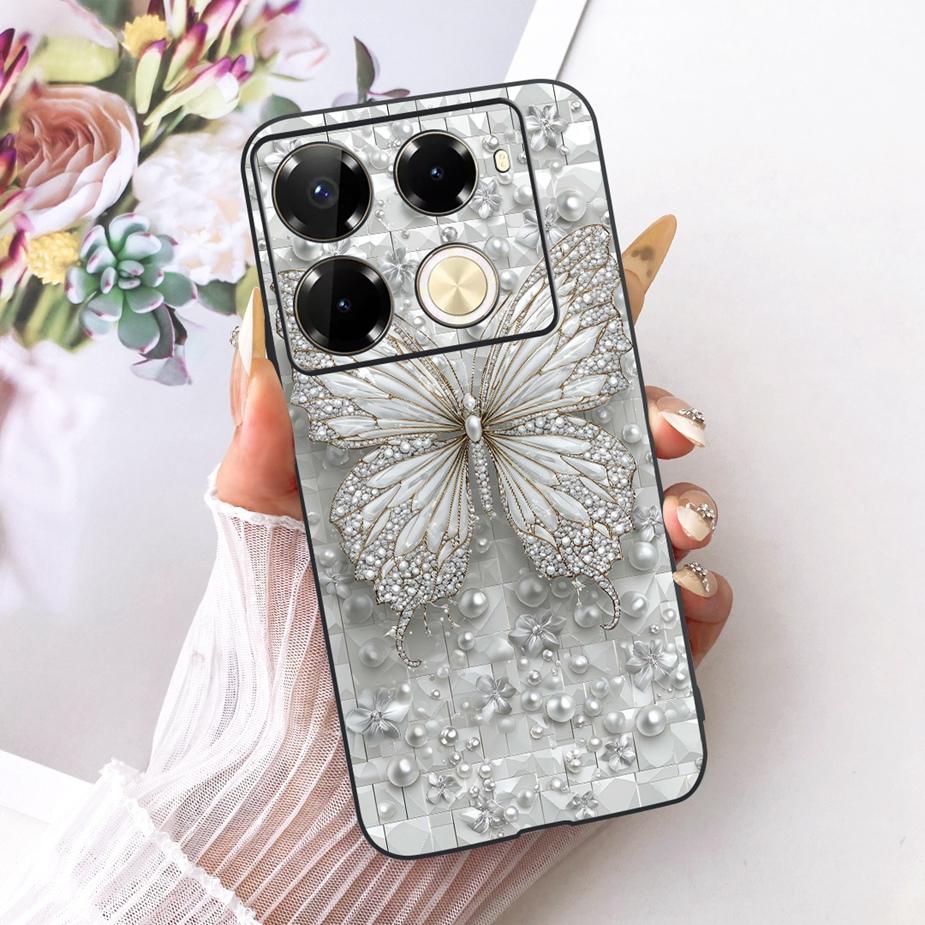 Für Infinix Note 40 40X 5G Hülle X6852 Neue Schmetterlingsbemalte Abdeckung Weiche Silikonhülle Für Infinix Note 40 Pro Plus Note40 X Hülle