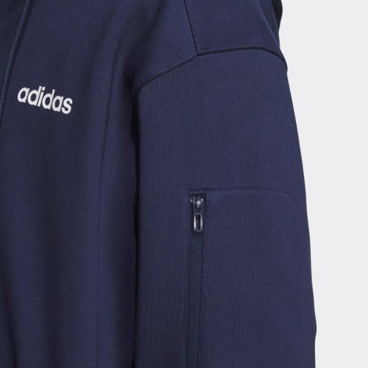 adidas SS24 Logo Zip-Up Sport-Hoodie Herren Hoodies Marineblau JI5863