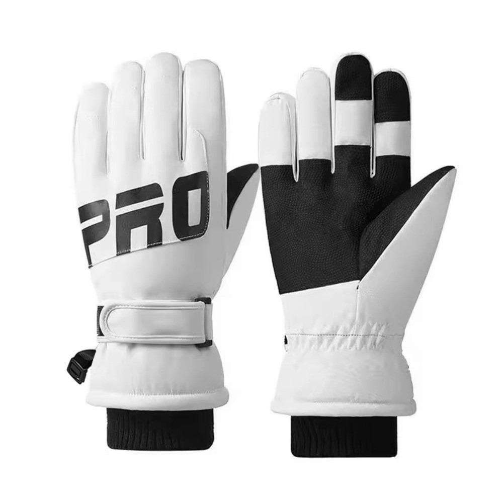 

Водонепроницаемые лыжные перчатки Ветрозащитные снежные перчатки Унисекс Зимние перчатки Зимние виды спорта на открытом воздухе L белый