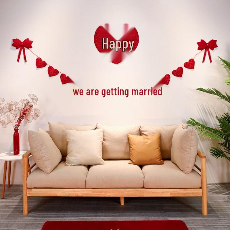 Double Happiness Wedding Room Decor Set for Bride & Groom's Bedroom and Living Room