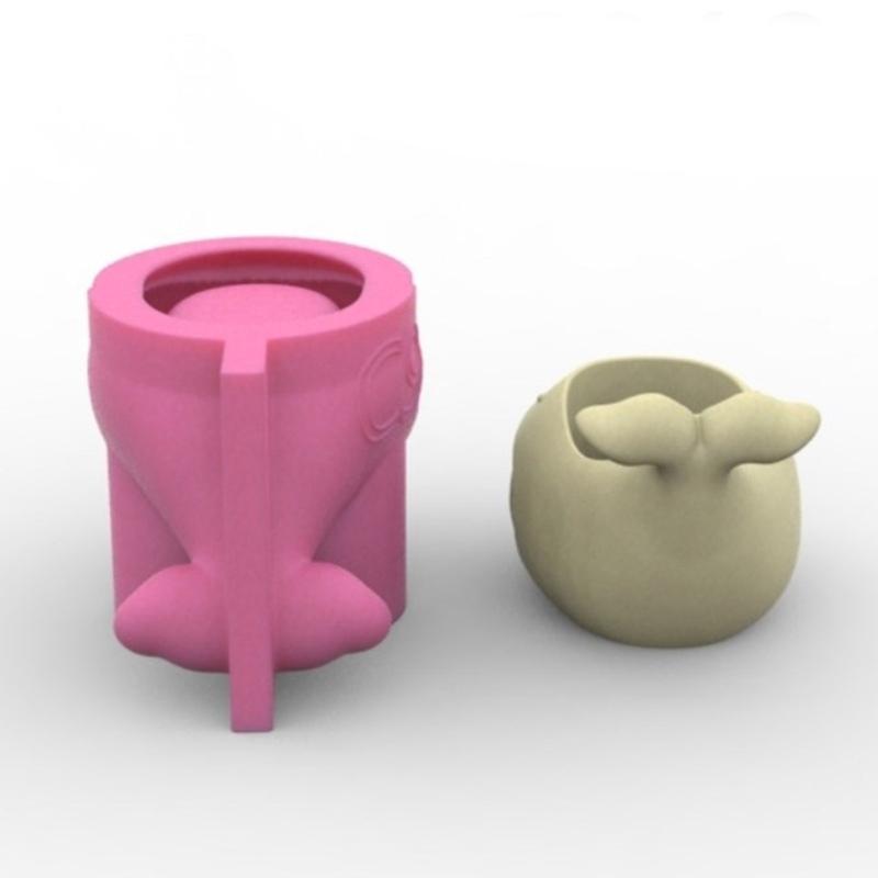Whale Silicone Molds Succulent Plant Pots Moulds Whale Shape Planter Crafting Molds Silicone Texture for Hand-Making