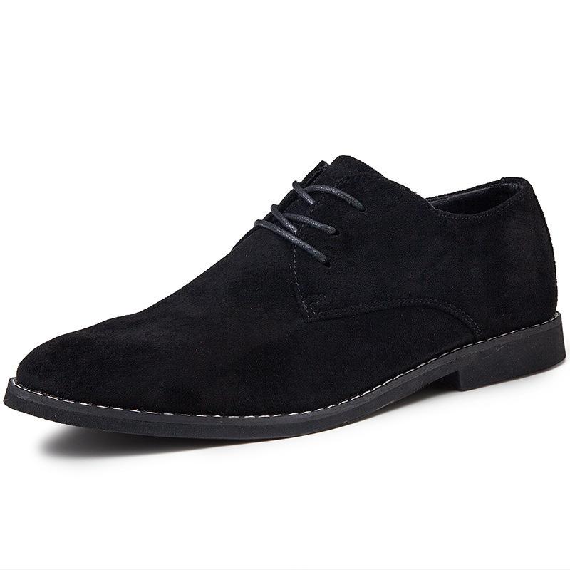

Men s shoes autumn breathable trend retro British casual shoes flip fur block pointed small 39 чёрный
