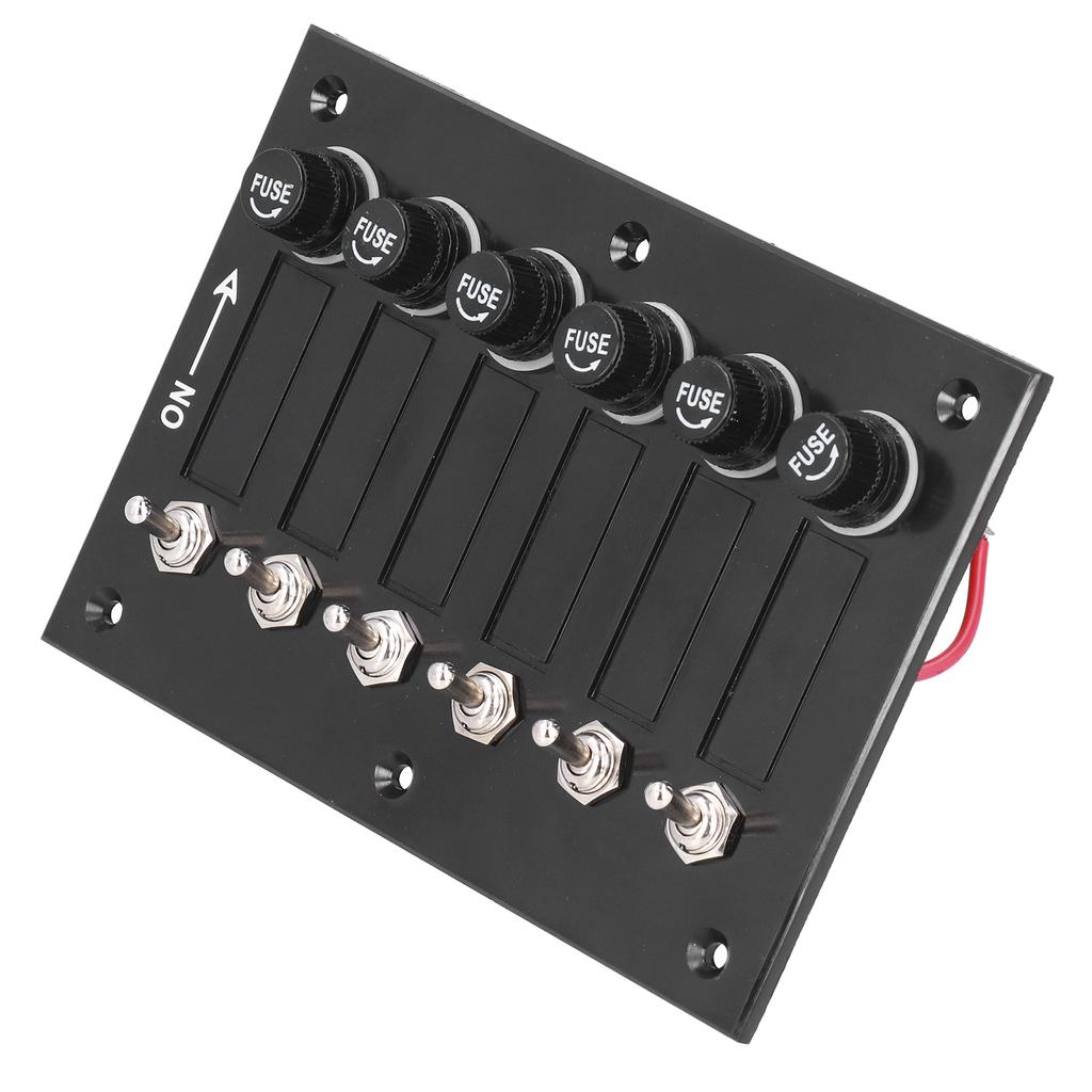 6 Toggle Push Switch Panel for Running Light Bilge Pump Windshield Wiper Bilge Blower DC 12V/24V