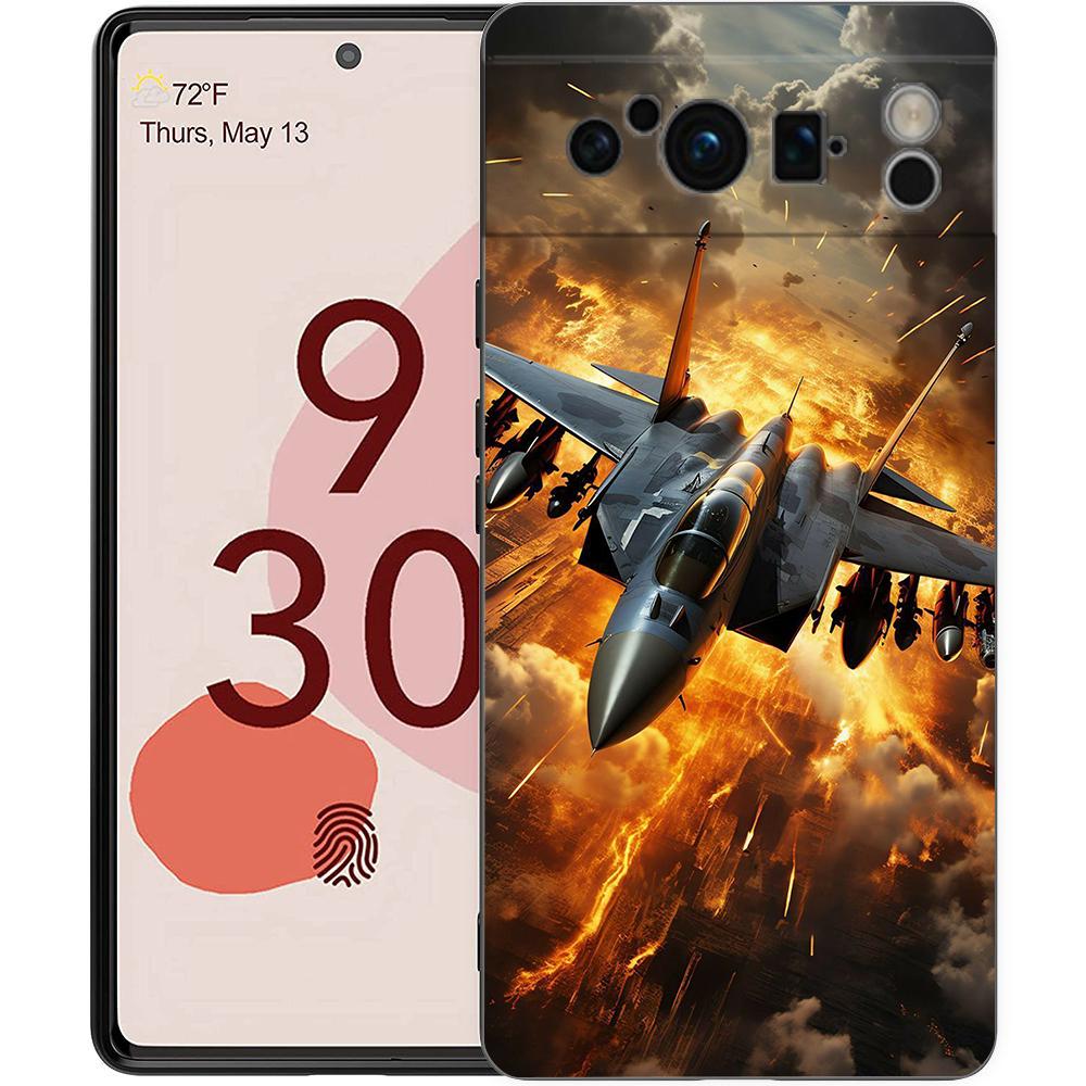 

Phone Case Cover for Google Pixel 10 9 8 7 6 7A 6A Pro Shockproof Soft TPU 10 9 Pro XL Shell Capas Funda Fighter Plane Coque Bag Pixel 8 A