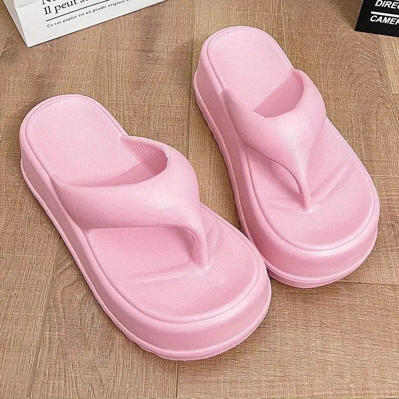Fashion Litfun Female Summer Flats Slippers Casual Soft Thick Sole Eva Flip Flops Non-slip Beach Sandals Comfort Home Slides For Women