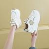 2025 Spring New 8cm Muffin Thick-soled Inner Height-increasing Rhinestone Women's Shoes Korean Version of Versatile Round Head Casual Little White