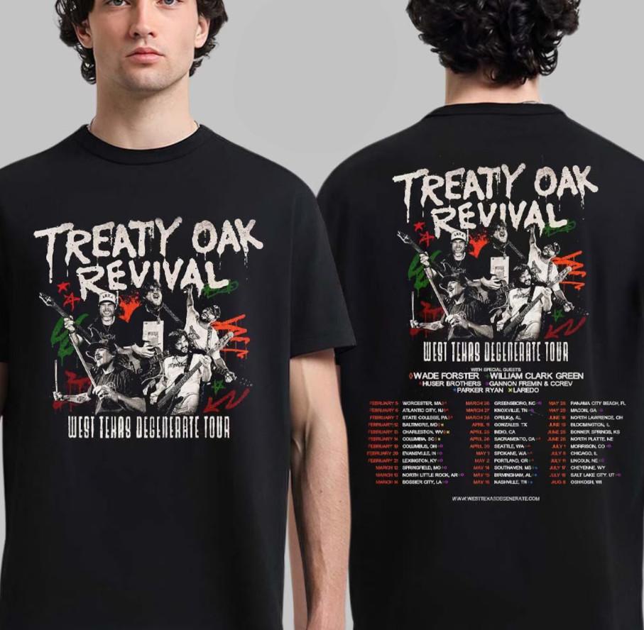 Treaty Oak Revival 2026 West Texas Degenerate Tour Sided T Shirt Unisex T-Shirt M
