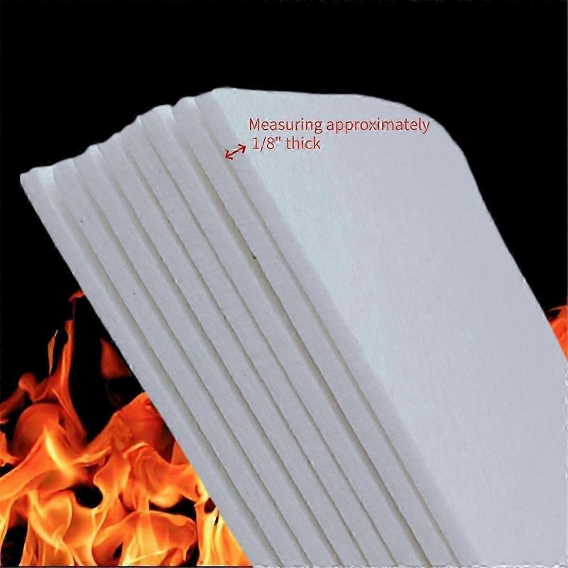 8 Stück Hochtemperatur-Dichtungspapier, Weißes Keramikfaser-Dichtungsmaterial, Feuerfeste Isolierplatte für Pelletöfen, Kamine, Grills, Heizkessel