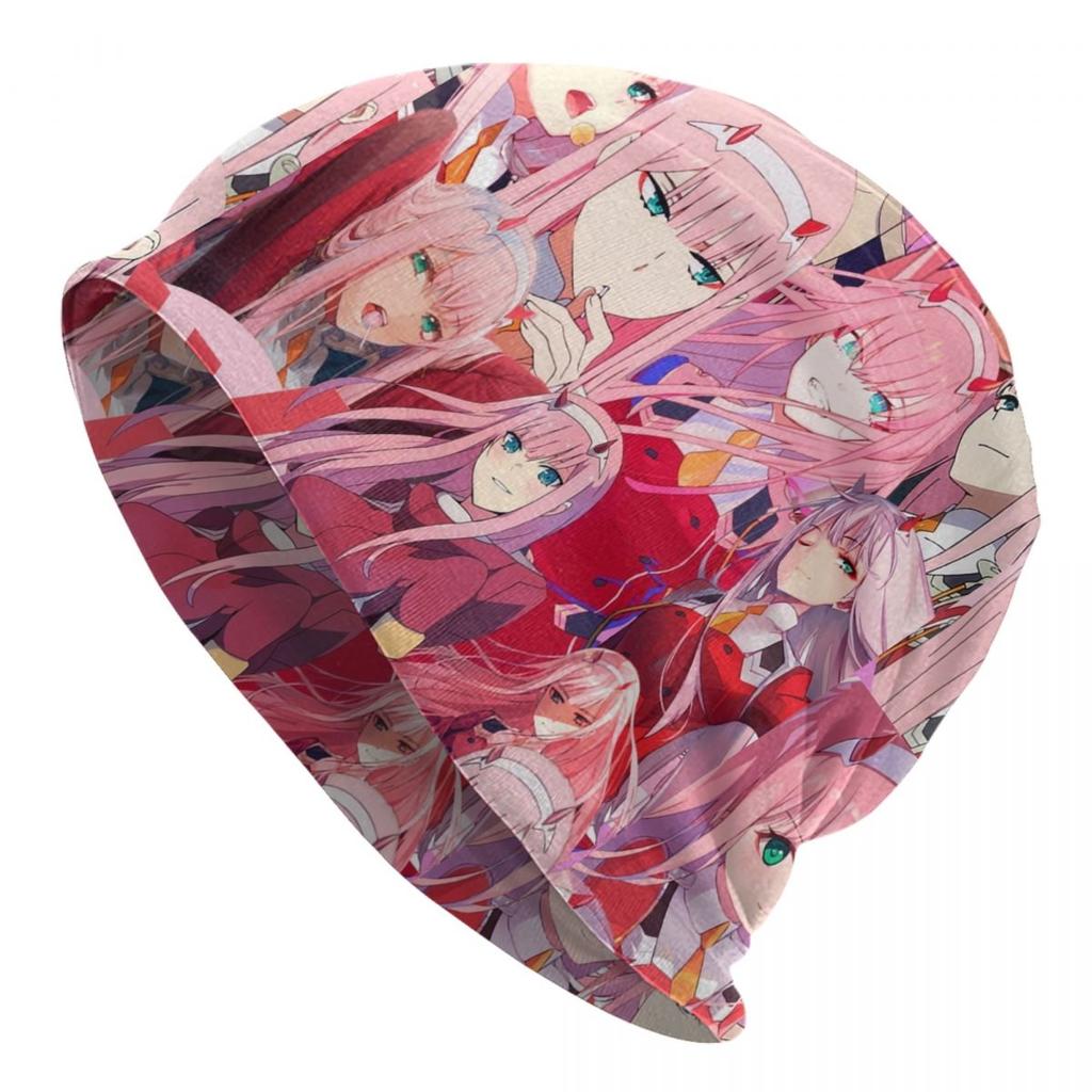 Kawaii zéro deux Bonnet chapeaux mode tricot Chapeau pour unisexe femmes hiver chaud chérie dans les Franxx Skullies bonnets casquettes