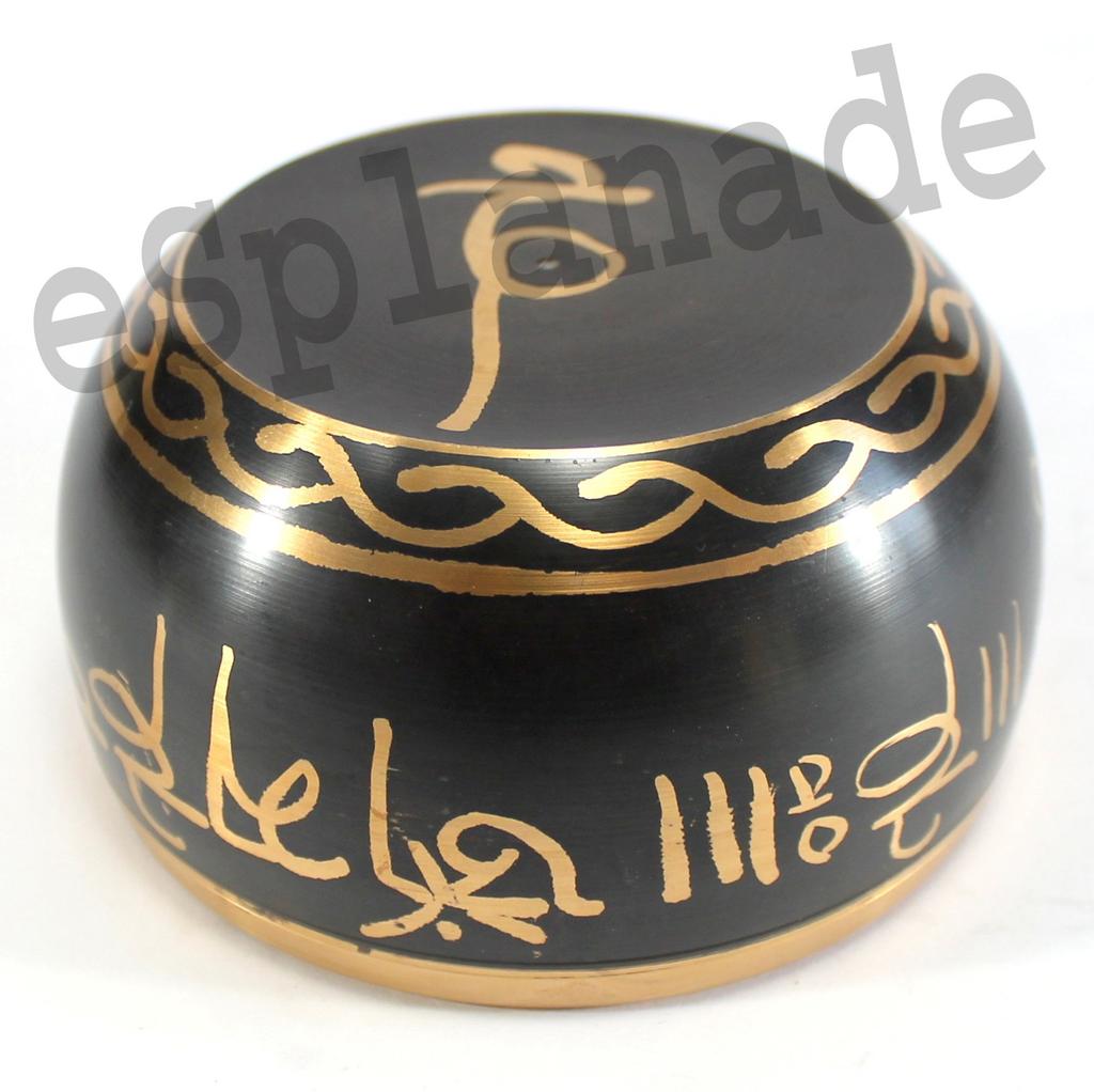 eSplanade - 4-inch - Striker Stick and Singing Bowl, Tibetan Buddhist Prayer Instrument  Meditation Bowl  Music Therapy (Black)