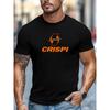 European Sizes Men's T-Shirt, Simple and Stylish, Clean and Minimalist, CRISPI Brand Logo Pattern Summer Casual Crew Neck Short Sleeve T-Shirt