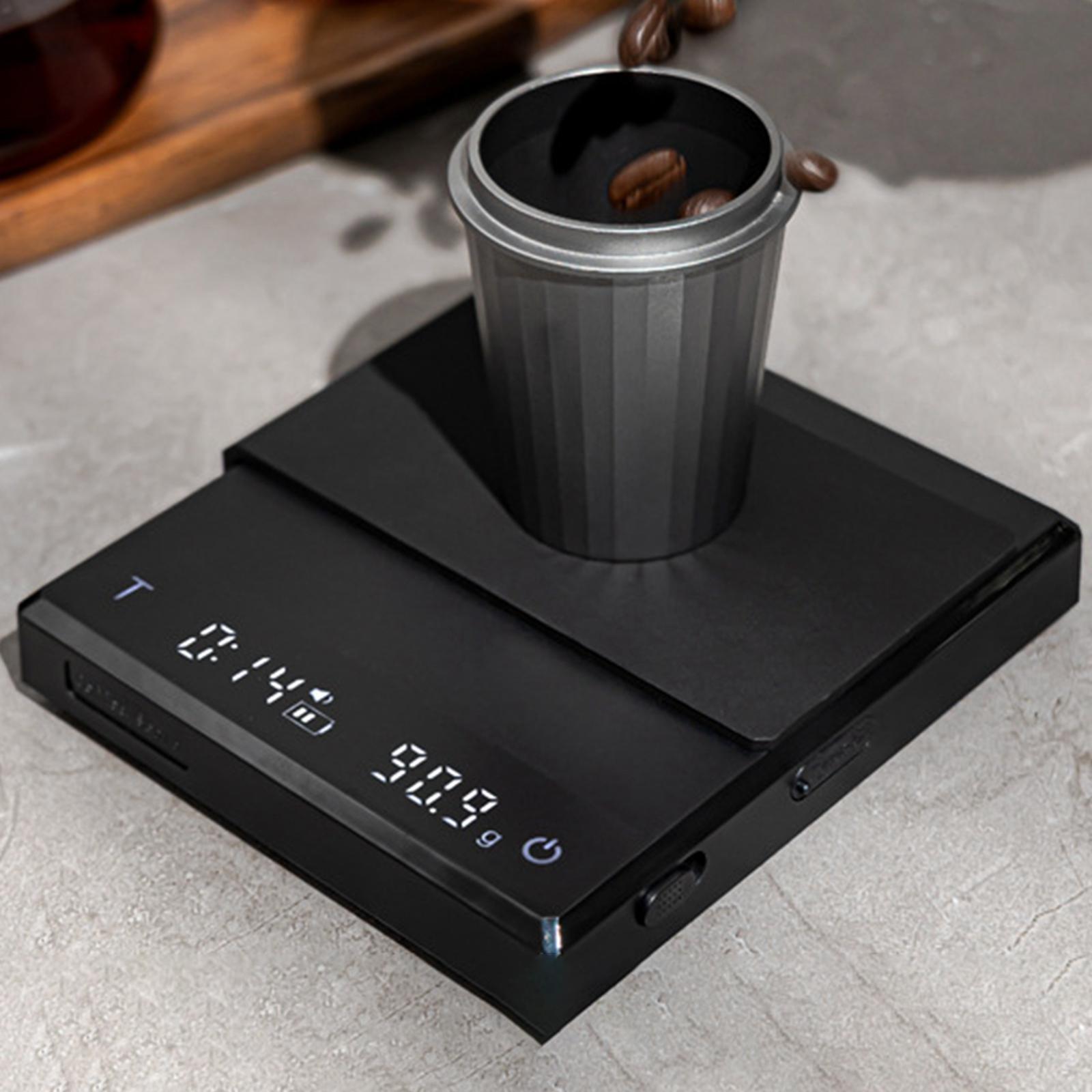 

Coffee Scale with Timer 2kg/0.1G with Waterproof Pad USB Small Food Scale Espresso Scale for Barista Baking Home Kitchen чёрный