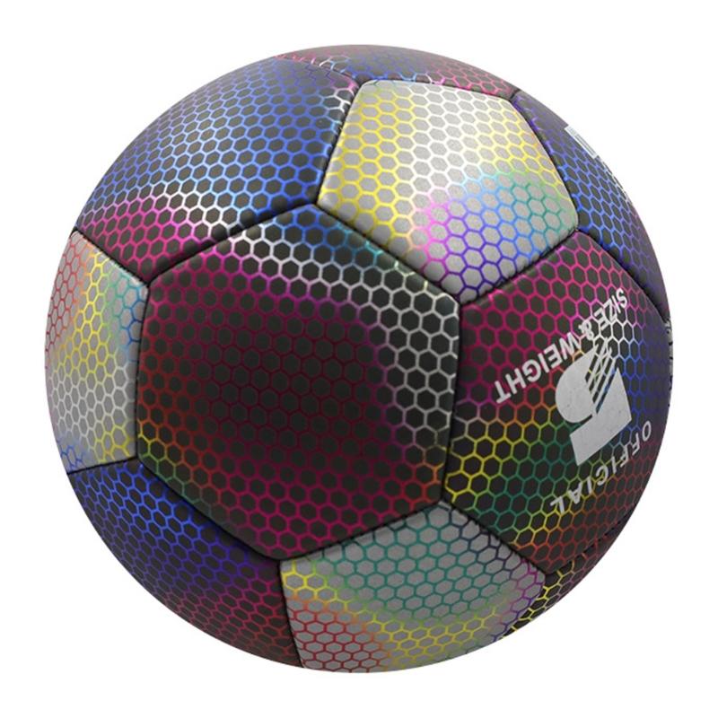 Outdoor Sports Reflective Football Indoor and Outdoor Training Balls Luminously Colorful Soccer Balls for Adult Training