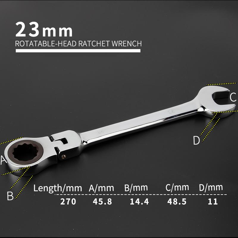 Activități multifuncționale Set chei cu clichet 180 de grade Chei flexibile cu cap deschis Unelte de mână pentru reparații auto Cheie combinată