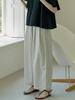 AVANT-G Striped Banding Wide Pants - Cream