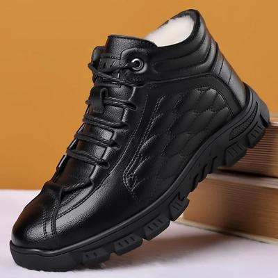 Kış Deri Platform Artı Kadife Botlar Erkekler İçin Moda Yumuşak Tabanlı Günlük Erkek Bilek Botları Lüks Tasarımcı Sörf Ayakkabıları