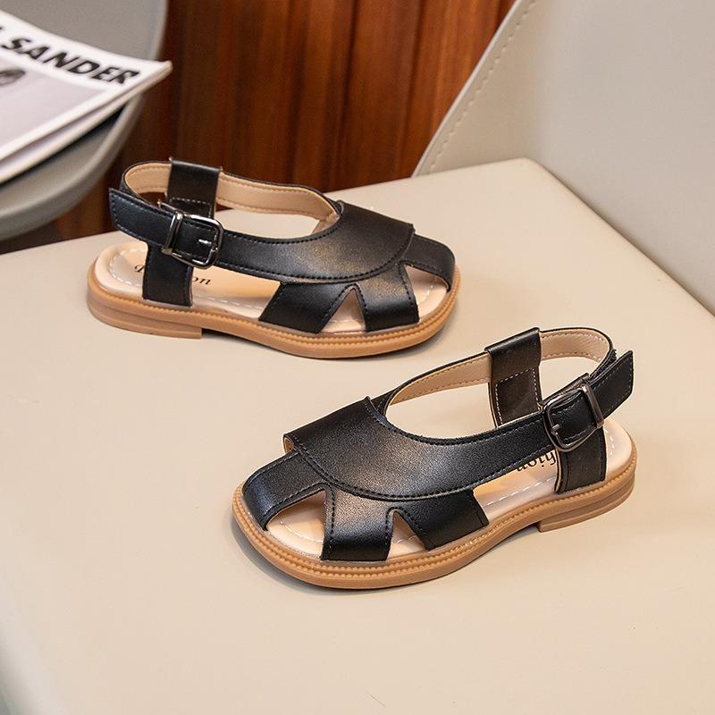 Summer Kids Closed-Toe Hollow Out Beach Sandals, Soft Sole Casual Princess Shoes for Boys and Girls