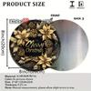 Aluminum Golden Christmas Wreath Wall Art Decor UV Scratch Resistant Durable Easy Hang