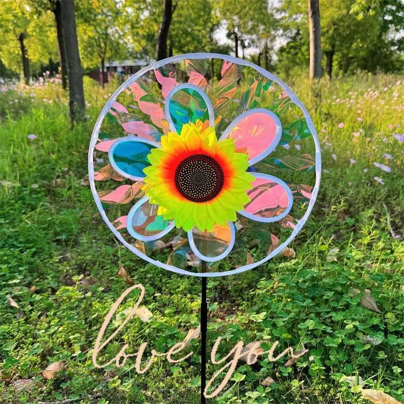 Colorful Double-Layer Sunflower Pinwheel – Festival & Outdoor Decoration Toy