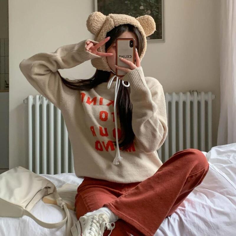 Women s Long String Winter Cody Bear Hooded Warmer A32005_Ivory