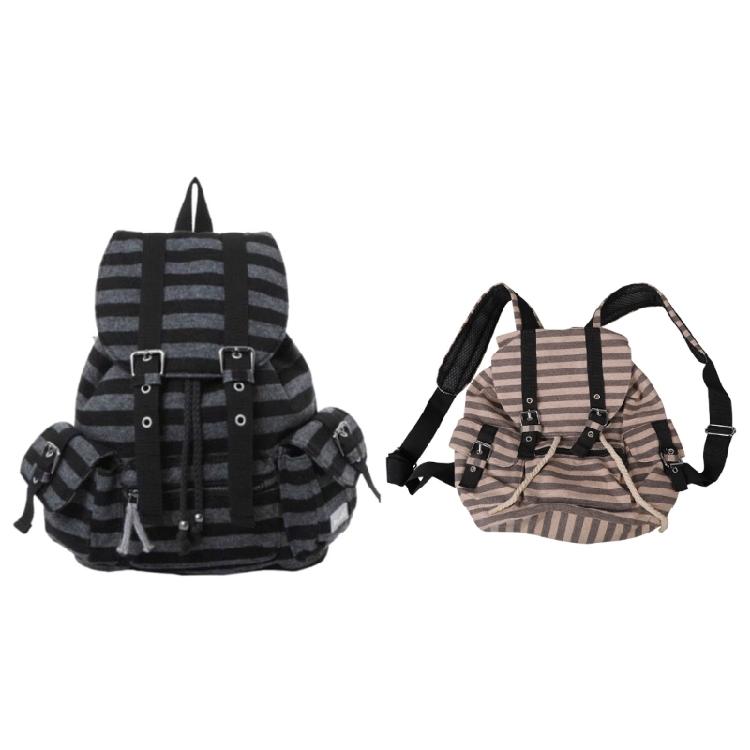 Sac à dos scolaire pour étudiants Sac à dos à rayures rétro Sacs à dos de voyage Sacs à dos de jour grande capacité Sac à dos de voyage pour filles