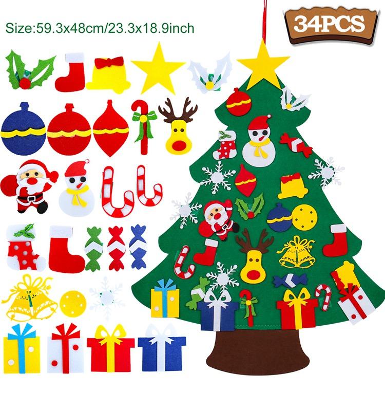 Kids DIY Felt Christmas Tree Merry Christmas Decorations For Home 2025 Christmas Ornaments Navidad Gifts Xmas Tree New Year 2025