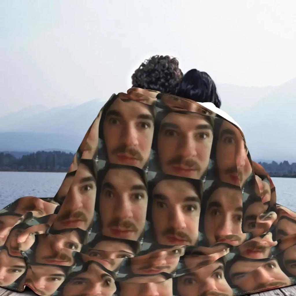 Jschlatt Spieldecke Cartoon Flanell Lustige Warme Überwurfdecken für Stuhlbezug Sofa Frühling/Herbst