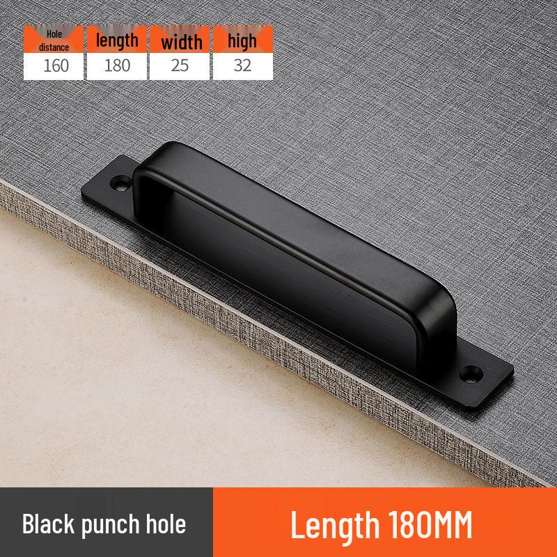 Aluminum Alloy No-Drill Anti-Theft Door Handle for Sliding, Bathroom, and Entrance Doors