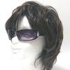 [FashionBerry] 2. Silver x Brown Half Sunglasses, Fashion Glasses for Men, A Little Bad Boy, Intimidating, Colored Lenses, UV Protection, Bold,