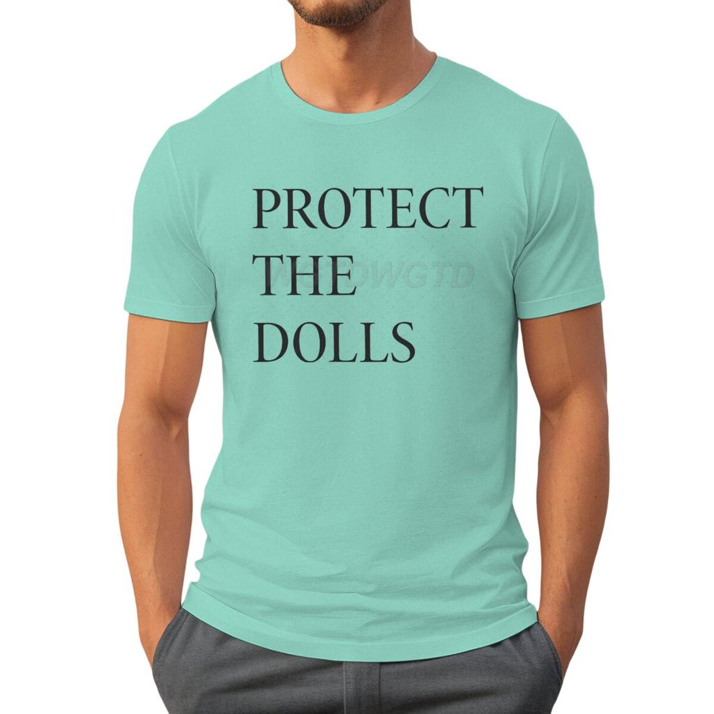 Hot Protect The Dolls Printed TShirts For Men Summer Short Sleeve Tee Shirts Round Neck T Shirt Casual Summer Men Clothes
