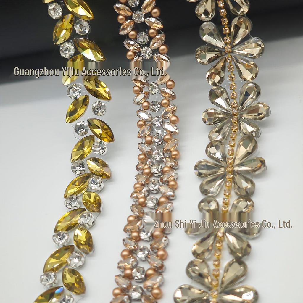 Corrente de Hotfix com Strass Marquise para Sapatos, Bolsas, Cintos, Coleiras, Roupas e Acessórios de Joalheria DIY