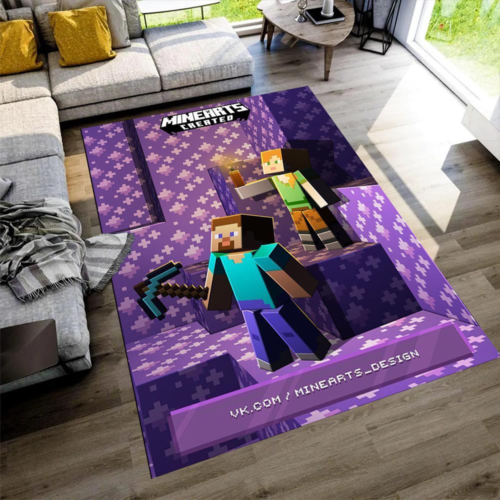 Minecraft Floor Rug Office Rug Suitable for Bedrooms Foyer Game Room Dormitory Anti-slip Rug Decorate Offices Perfect Gift for Women/Men