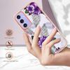 For Samsung Galaxy A15 5G Case with IMD Marble Flower Pattern TPU Mobile Back Cover
