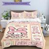 3pcs My Melody Blooms Bedding Set, Including 1 Quilt Cover and 2 Pillow Shams, Without Filling, Soft and Comfortable Home Bedroom S067