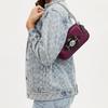 Coach Brie Shoulder Bag 22 Minimalist Logo Turn-Lock Closure Flap Women Shoulder Bag Deep-Berry CM059-SVUPC